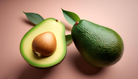 Avocado, isolated on a pastelの写真素材