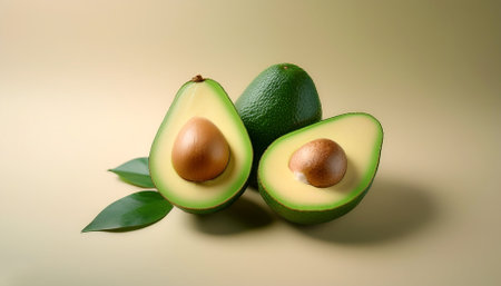 Avocado, isolated on a pastelの写真素材