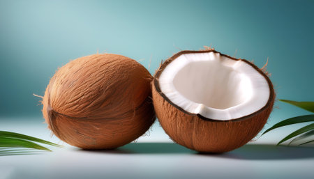 Coconut fruit, isolated on a pastel