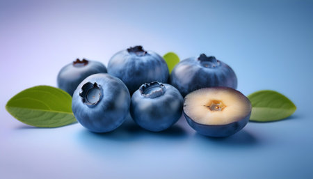 blueberry, isolated on a pastelの写真素材