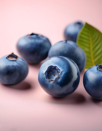 blueberry, isolated on a pastelの写真素材