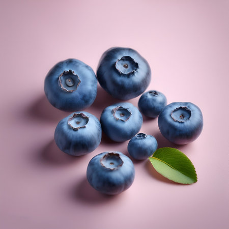 blueberry, isolated on a pastelの写真素材