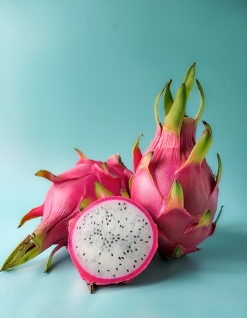 Dragon fruit, isolated on a pastel