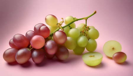 grapes, isolated on a pastelの写真素材