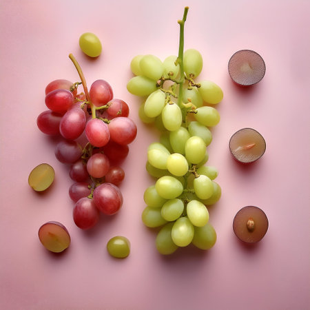grapes, isolated on a pastelの写真素材