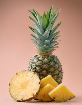 Pineapple, isolated on a pastel