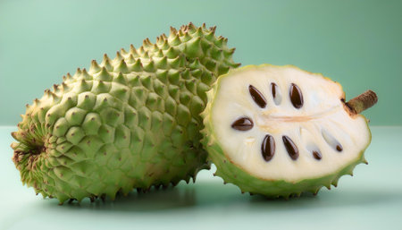 â€‹â€‹Soursop fruit, isolated on a pastel