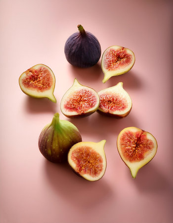 Figs fruit, isolated on a pastel