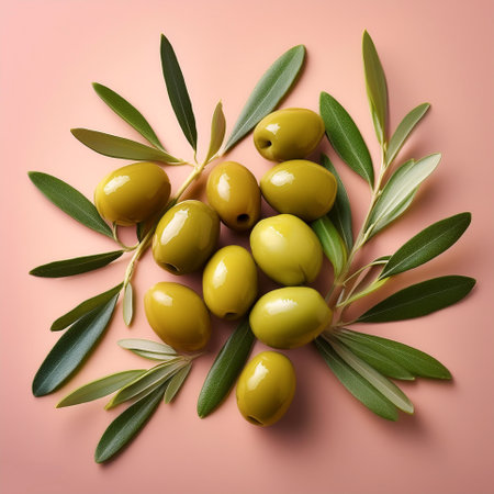 Olive fruit, isolated on a pastelの写真素材