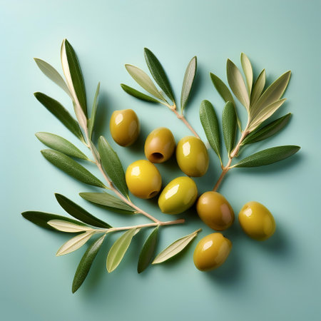 Olive fruit, isolated on a pastelの写真素材