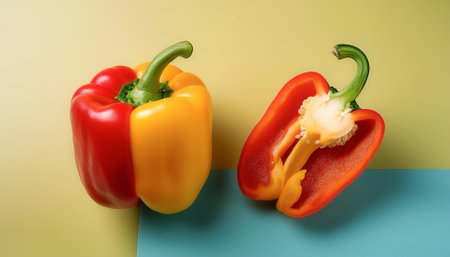 Paprika fruit, isolated on a pastel