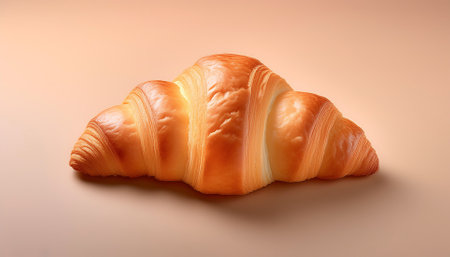 Croissant, isolated on a Light Pastelの写真素材