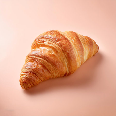 Croissant, isolated on a Light Pastelの写真素材