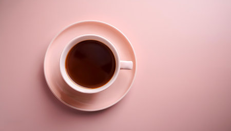 Cup of coffee, isolated on a Light Pastelの写真素材