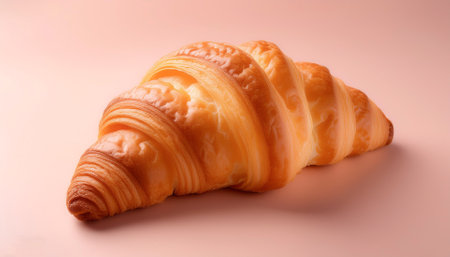 Croissant, isolated on a Light Pastelの写真素材