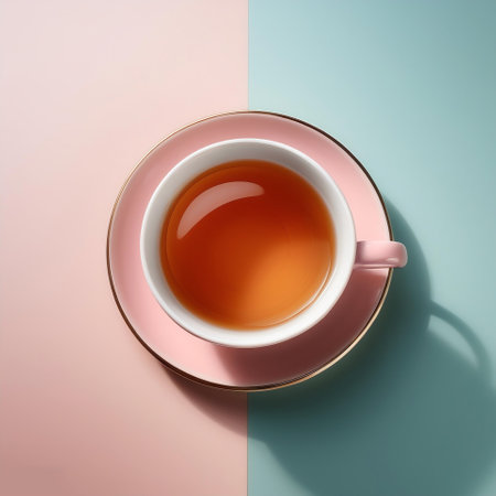 cup of tea, isolated on a Pastelの写真素材