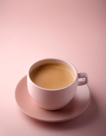 Cup of coffee, isolated on a Light Pastelの写真素材