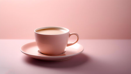Cup of coffee, isolated on a Light Pastelの写真素材
