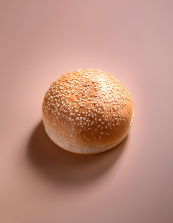 hamburger bread bun, isolated on a Pastelの写真素材