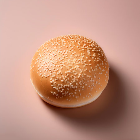 hamburger bread bun, isolated on a pastel background