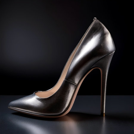 High heels, isolated on a dark blackの写真素材