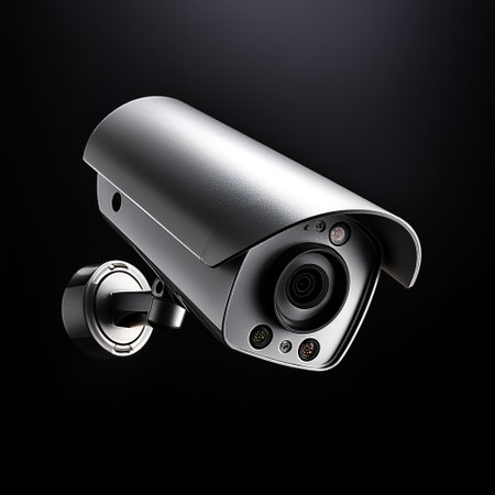 Home Security System or CCTV, isolated on a dark black