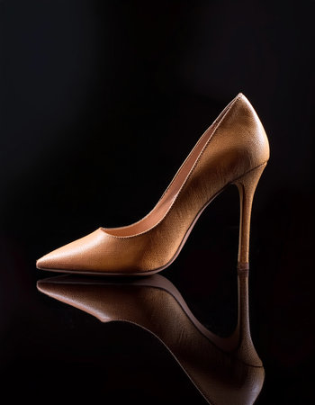 High heels, isolated on a dark blackの写真素材