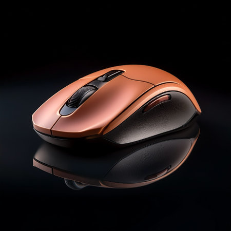 Mouse wireless, isolated on a dark black