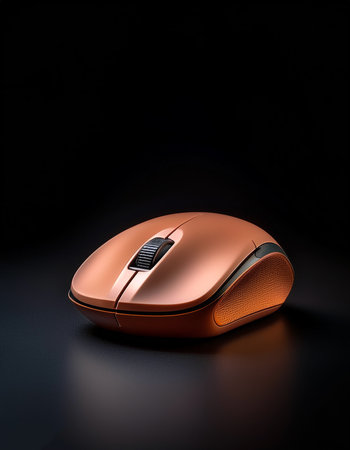 Mouse wireless, isolated on a dark blackの写真素材