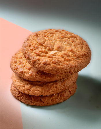oatmeal cookies, isolated on a Pastel