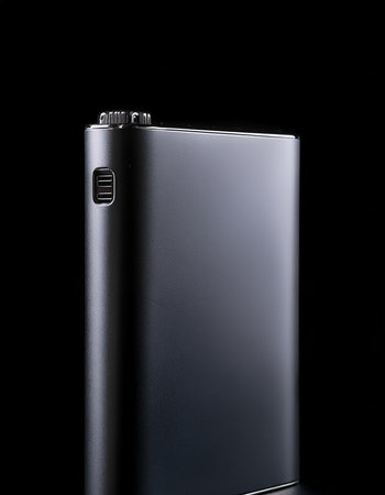 Powerbank, isolated on a dark black
