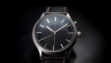 Smartwatch white screen, isolated on a metallic dark black