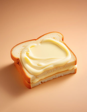 Sandwich with melted mayonnaise, isolated on a Light Pastel