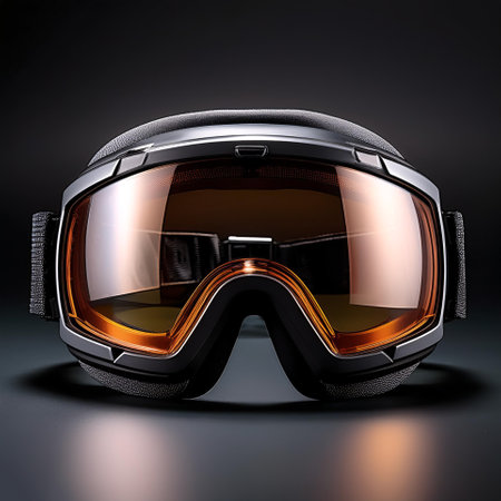 ski goggles, isolated on a dark black