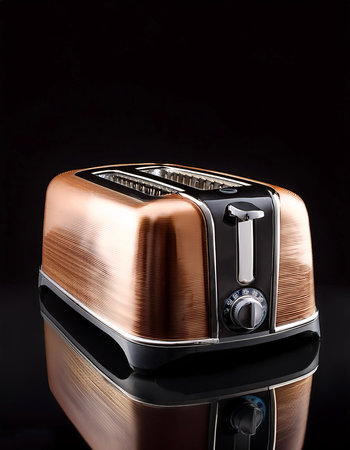 Toaster Machine, isolated on a dark black