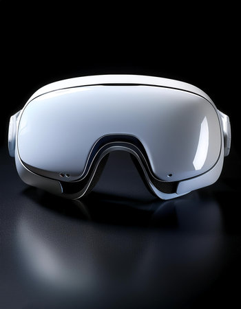 Augmented Reality Glasses, isolated on a dark black