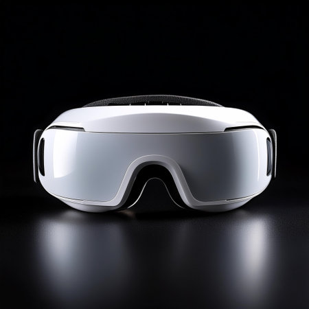 Augmented Reality Glasses, isolated on a dark black