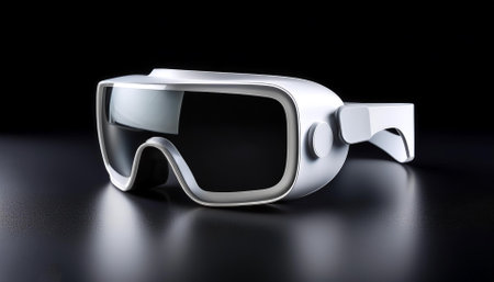 Augmented Reality Glasses, isolated on a dark blackの写真素材