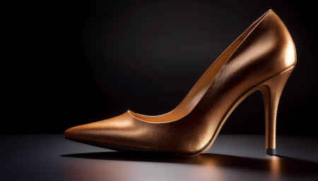 High heels, isolated on a dark blackの写真素材