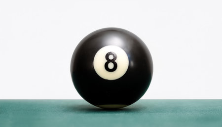 number 8 eight ball, the black ball, used in pool billiard games on side position provides copy...