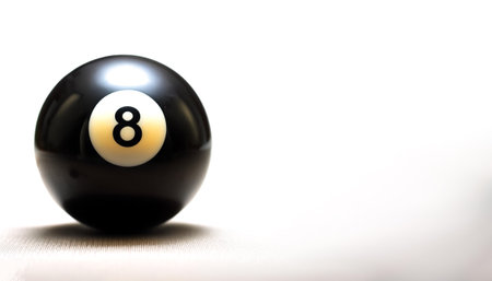 number 8 eight ball, the black ball, used in pool billiard games on side position provides copy...