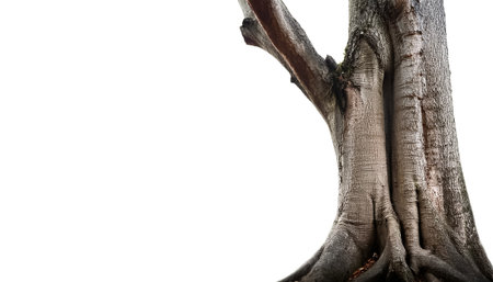 The Creepy Old Tree Trunk of Cleafless on side position provides copy space for text. background...