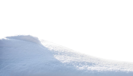 snow on side position provides copy space for text. background concept isolated whiteの写真素材