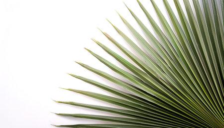 Palm Leaves pattern on side position provides copy space for text. background concept isolated white