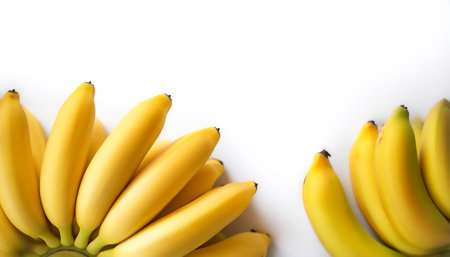 banana fruit pattern on side position provides copy space for text. background concept isolated whiteの写真素材
