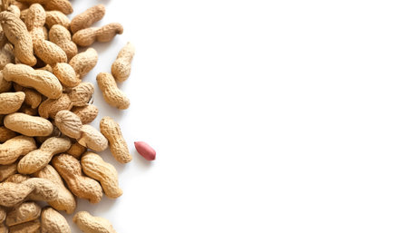 peanuts pattern with side position provides copy space for text. background concept isolated white