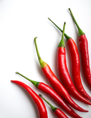 Red chili peppers pattern with side position provides copy space for text. background concept...