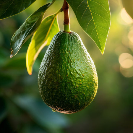 avocado on branch. avocado farming