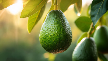 avocado on branch. avocado farming