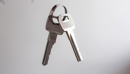 House Keys floating or flying isolated white background